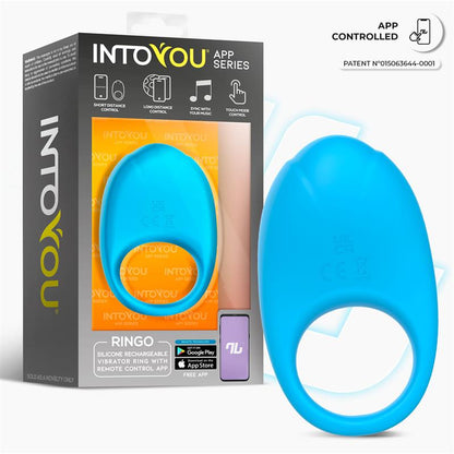 INTOYOU APP SERIES - RINGO VIBRATING RING WITH APP UNIBODY BLUE