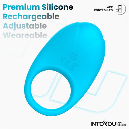 INTOYOU APP SERIES - RINGO VIBRATING RING WITH APP UNIBODY BLUE
