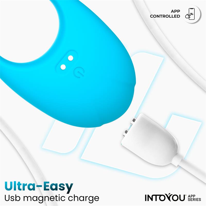 INTOYOU APP SERIES - RINGO VIBRATING RING WITH APP UNIBODY BLUE