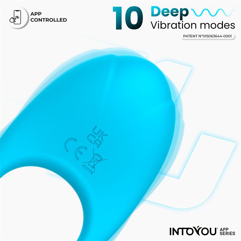 INTOYOU APP SERIES - RINGO VIBRATING RING WITH APP UNIBODY BLUE