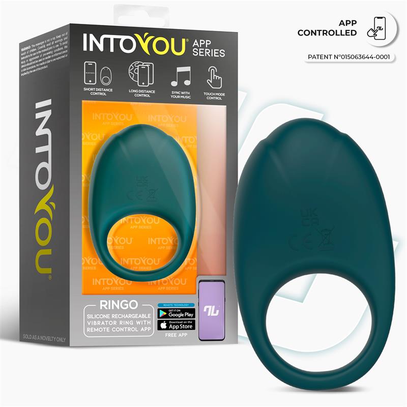 INTOYOU APP SERIES - RINGO VIBRATING RING WITH APP UNIBODY GREEN