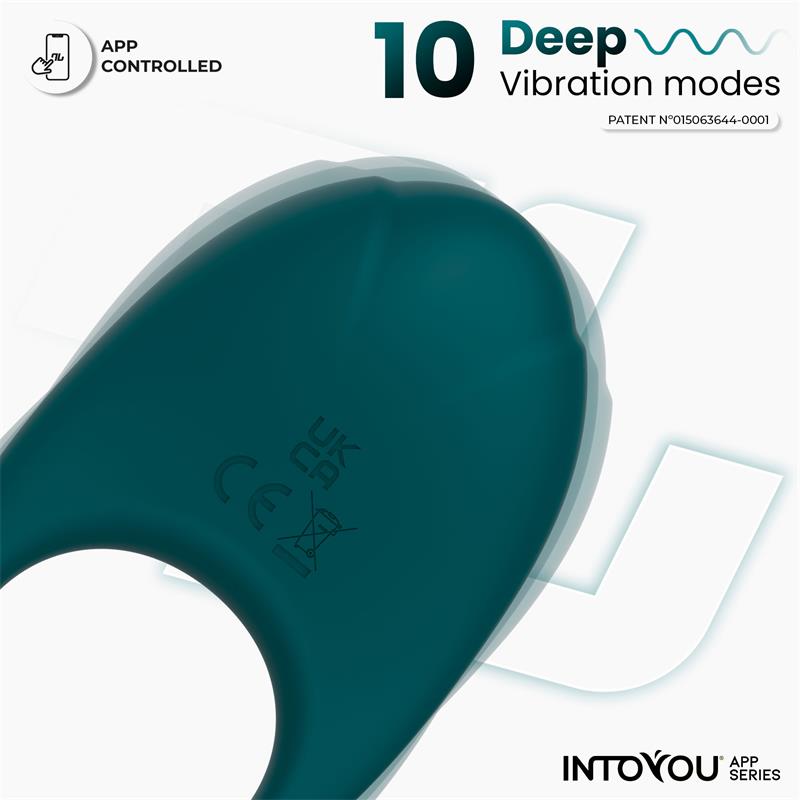 INTOYOU APP SERIES - RINGO VIBRATING RING WITH APP UNIBODY GREEN