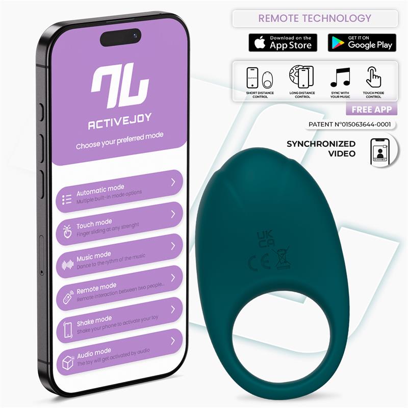 INTOYOU APP SERIES - RINGO VIBRATING RING WITH APP UNIBODY GREEN