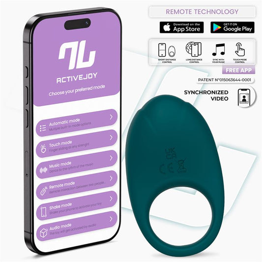 INTOYOU APP SERIES - RINGO VIBRATING RING WITH APP UNIBODY GREEN