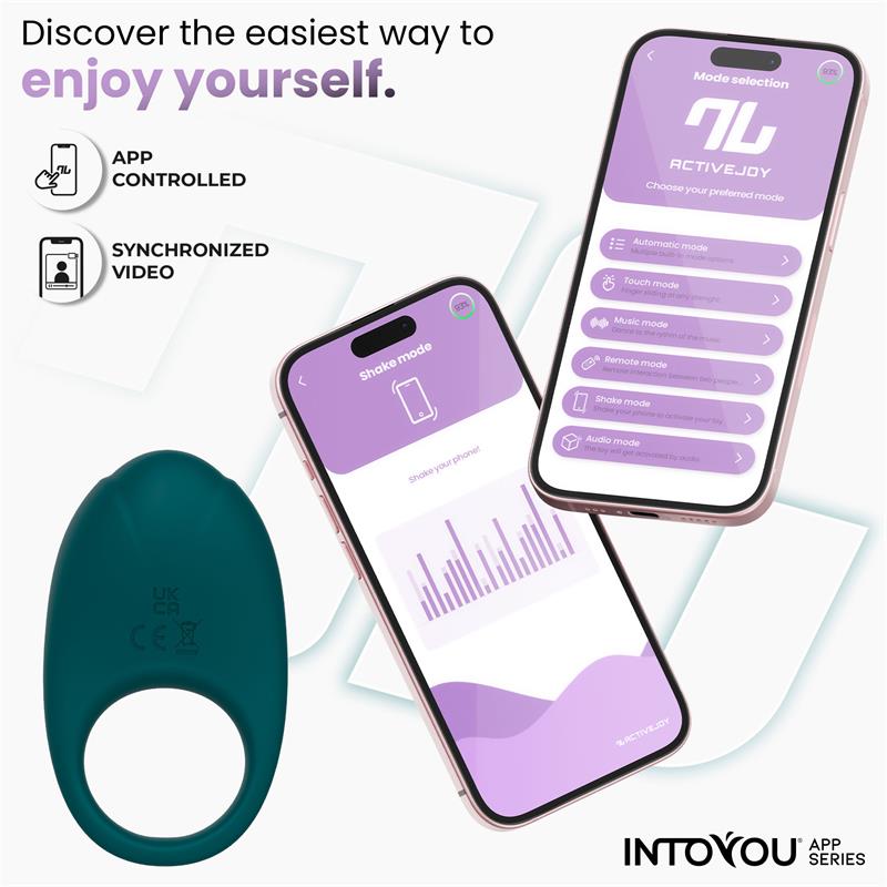 INTOYOU APP SERIES - RINGO VIBRATING RING WITH APP UNIBODY GREEN