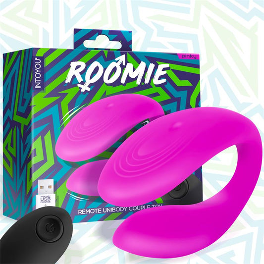 INTOYOU - ROOMIE COUPLES VIBRATOR LIQUID SILICONE UNIBODY REMOTE CONTROL USB