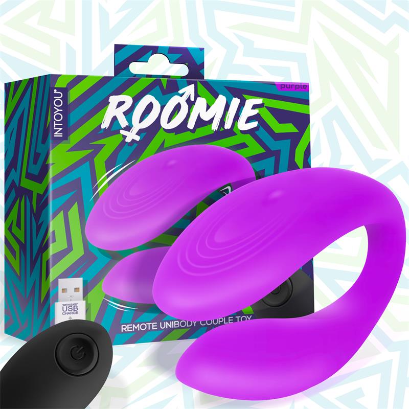 INTOYOU - ROOMIE COUPLES VIBRATOR UNIBODY LIQUID SILICONE REMOTE CONTROL USB