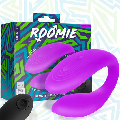 INTOYOU - ROOMIE COUPLES VIBRATOR UNIBODY LIQUID SILICONE REMOTE CONTROL USB