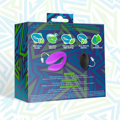 INTOYOU - ROOMIE COUPLES VIBRATOR UNIBODY LIQUID SILICONE REMOTE CONTROL USB