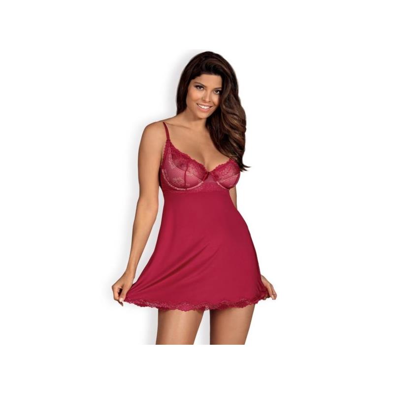 OBSESSIVE - NUISETTE ROSALYNE ET STRING ROUGE TAILLE S/M