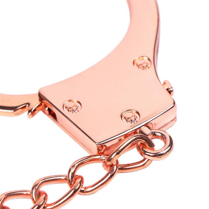 LATETOBED BDSM LINE - ROSE GOLD COLOR CUFFS SKULL KEYS