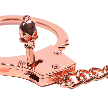 LATETOBED BDSM LINE - ROSE GOLD COLOR CUFFS SKULL KEYS