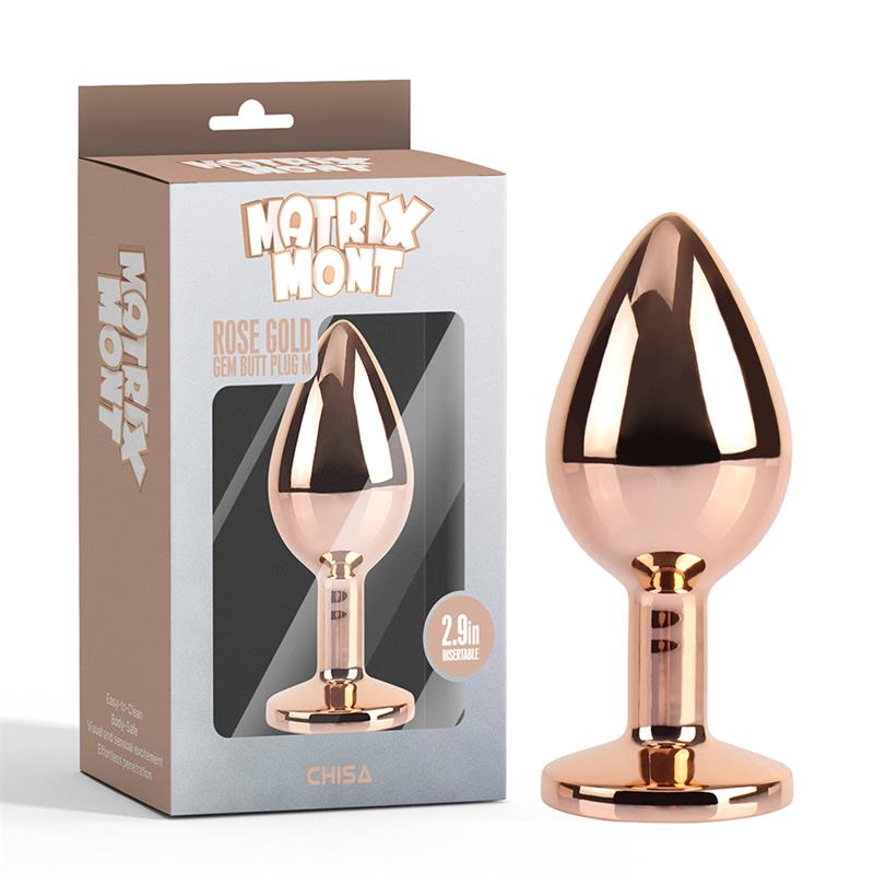 CHISA - ROSE GOLD GEM BUTT PLUG SIZE M