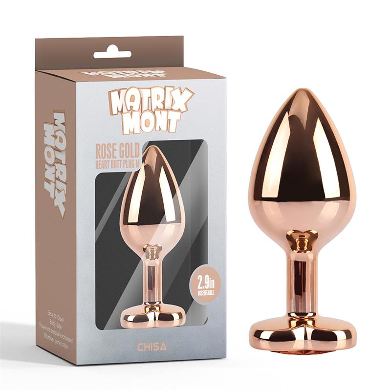 CHISA - ROSE GOLD HEART BUTT PLUG SIZE M