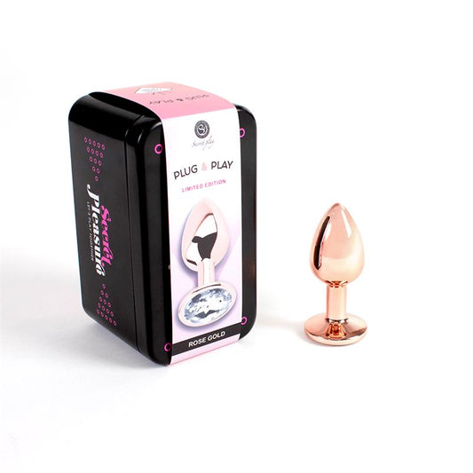 SECRET PLAY - ROSE GOLD  METAL BUTT PLUG SIZE S