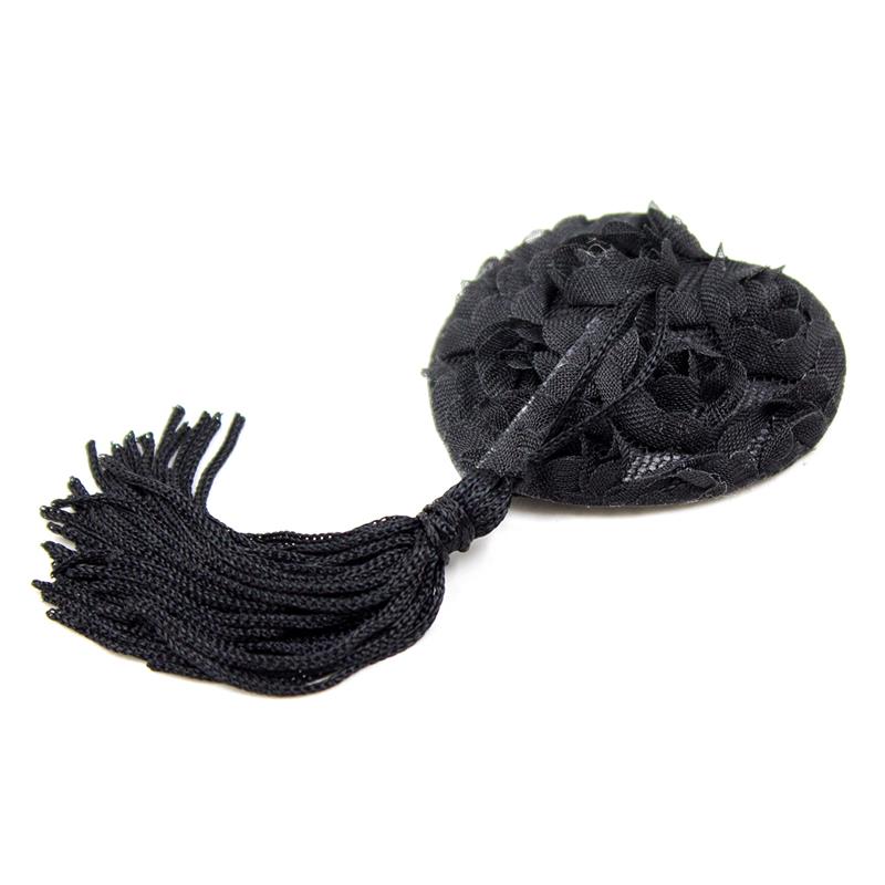 LATETOBED BDSM LINE - ROSE HEART NIPPLE COVERS BLACK