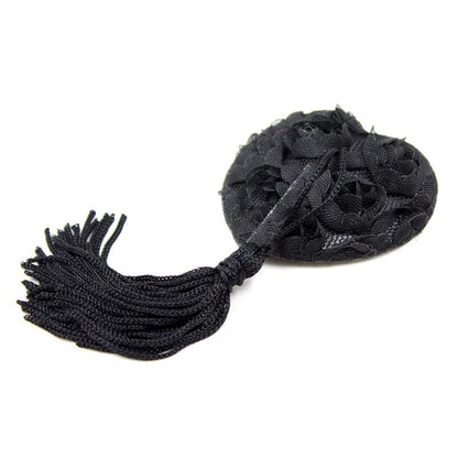 LATETOBED BDSM LINE - ROSE HEART NIPPLE COVERS BLACK