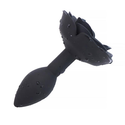 A-GUSTO - ROSE SILICONE BUTT PLUG BLACK