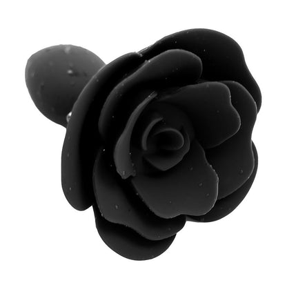 A-GUSTO - ROSE SILICONE BUTT PLUG BLACK