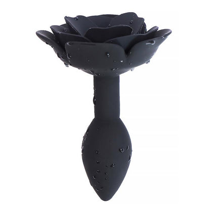 A-GUSTO - ROSE SILICONE BUTT PLUG BLACK