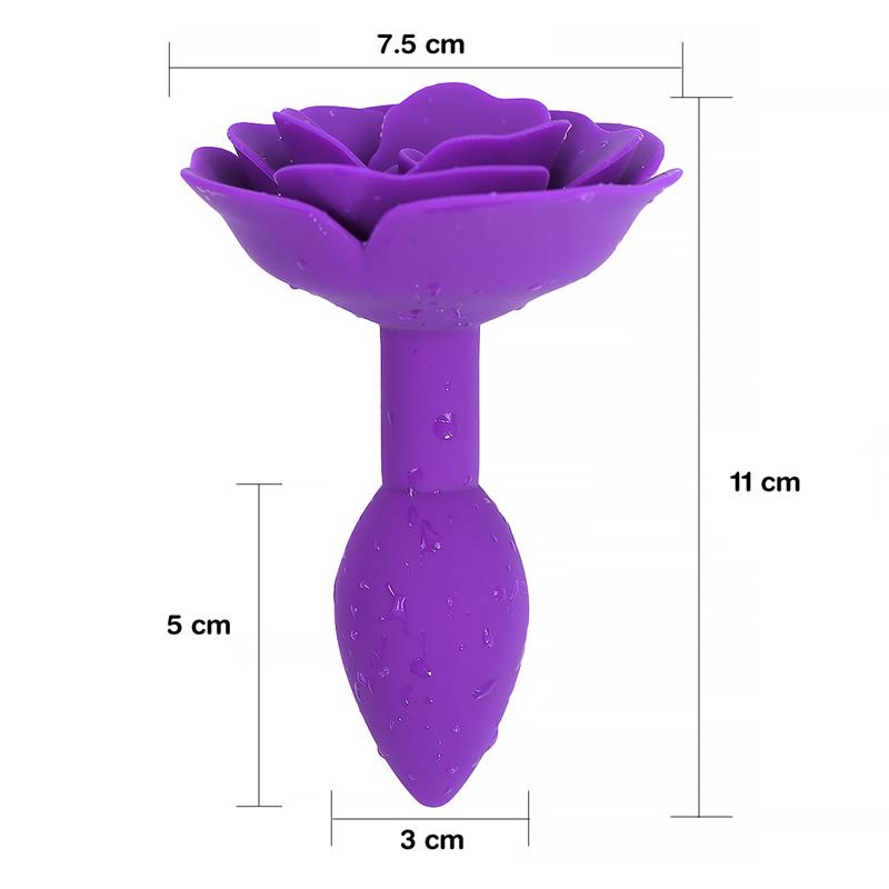 A-GUSTO - ROSE SILICONE BUTT PLUG PURPLE