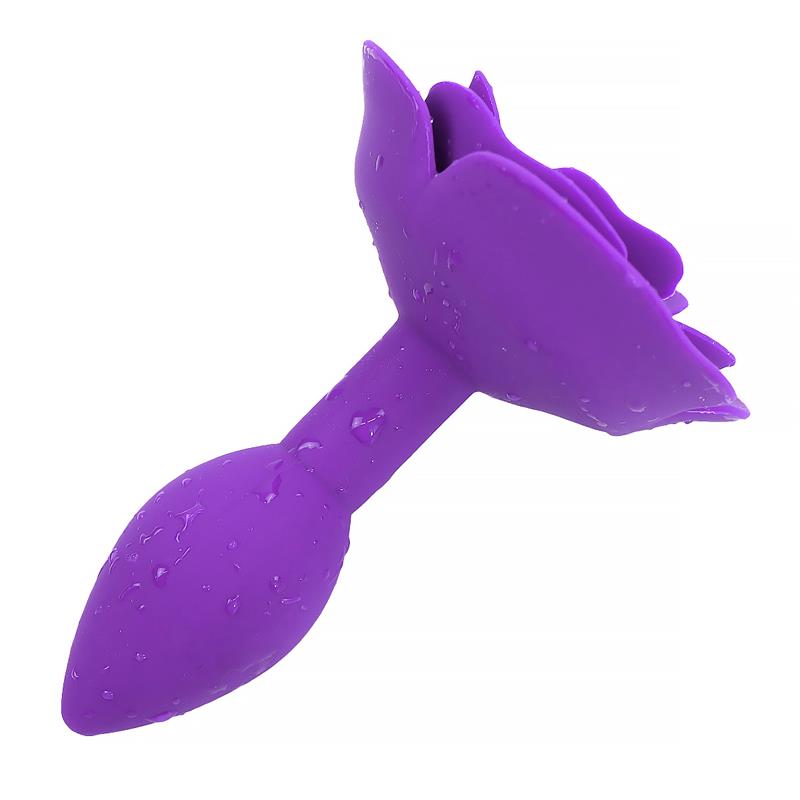 A-GUSTO - ROSE SILICONE BUTT PLUG PURPLE
