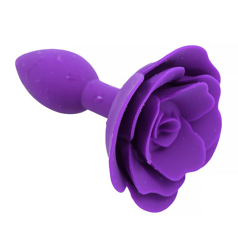 A-GUSTO - ROSE SILICONE BUTT PLUG PURPLE