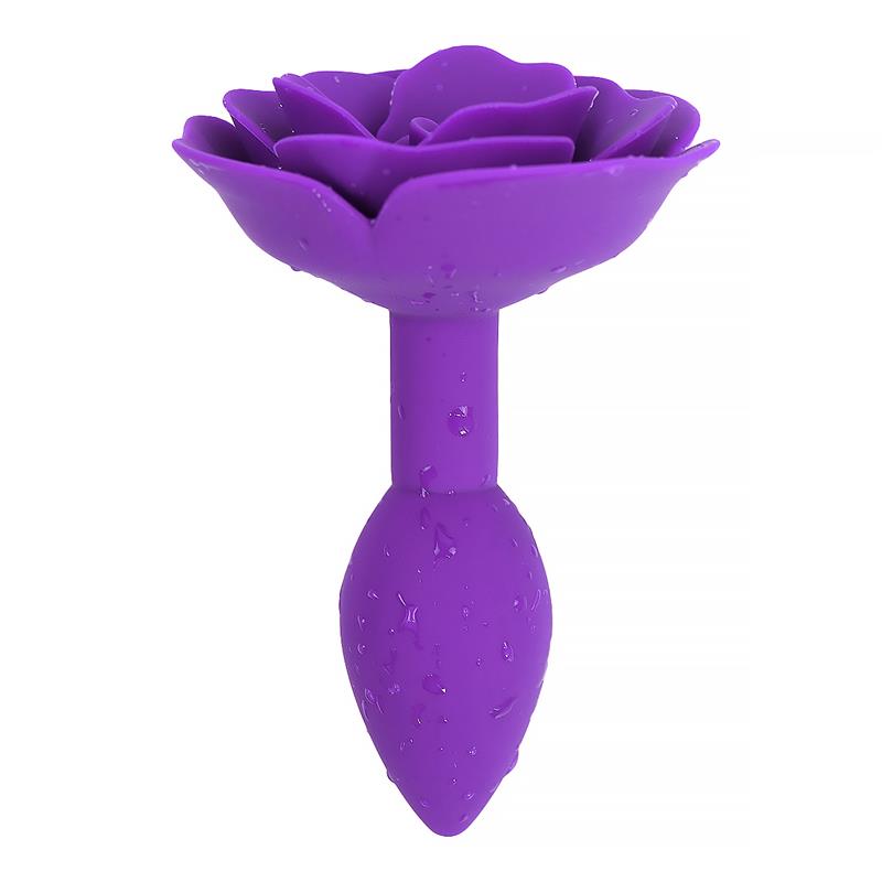 A-GUSTO - ROSE SILICONE BUTT PLUG PURPLE