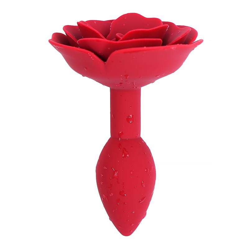 A-GUSTO - ROSE SILICONE BUTT PLUG RED