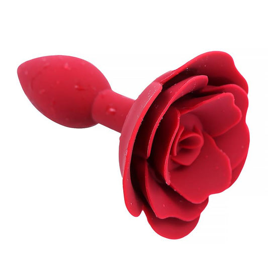 A-GUSTO - ROSE SILICONE BUTT PLUG RED