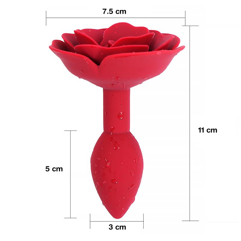 A-GUSTO - ROSE SILICONE BUTT PLUG RED