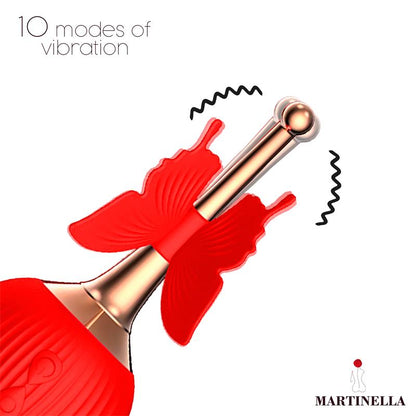 MARTINELLA - ROSE WITH SUCTION AND VIBRATING BUTTERFLY