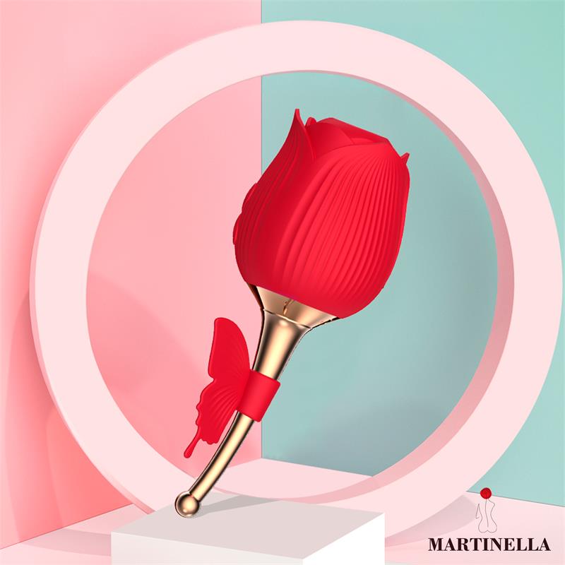 MARTINELLA - ROSE WITH SUCTION AND VIBRATING BUTTERFLY
