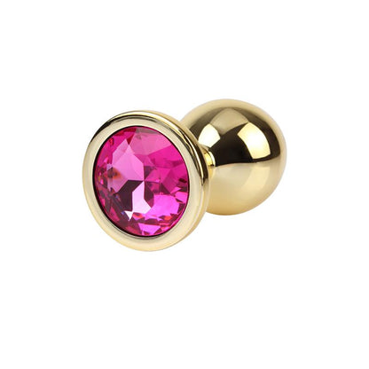 CHISA - ROSY GEM GOLDEN ANAL PLUG WITH JEWEL SIZE M