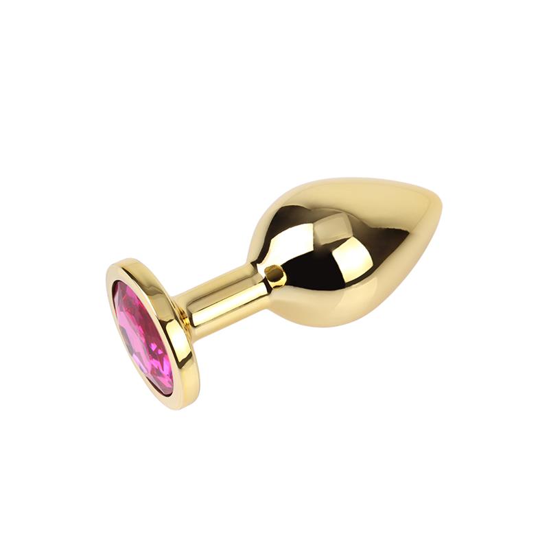 CHISA - ROSY GEM GOLDEN ANAL PLUG WITH JEWEL SIZE M