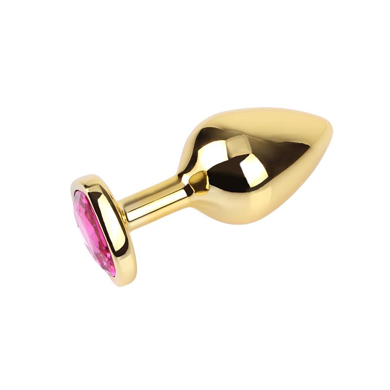 CHISA - ROSY HEART GOLDEN ANAL PLUG WITH JEWEL SIZE M