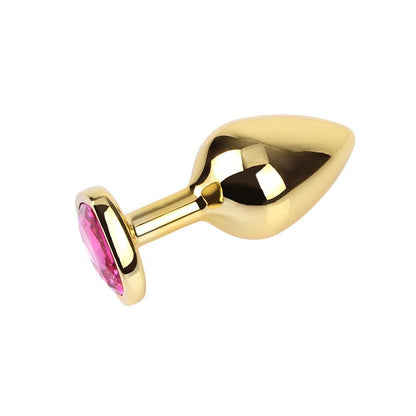 CHISA - ROSY HEART GOLDEN ANAL PLUG WITH JEWEL SIZE M