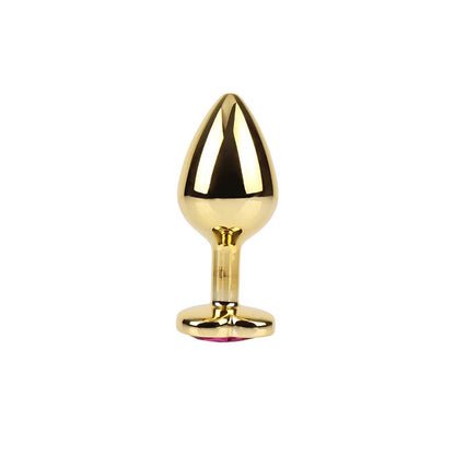 CHISA - ROSY HEART GOLDEN ANAL PLUG WITH JEWEL SIZE M