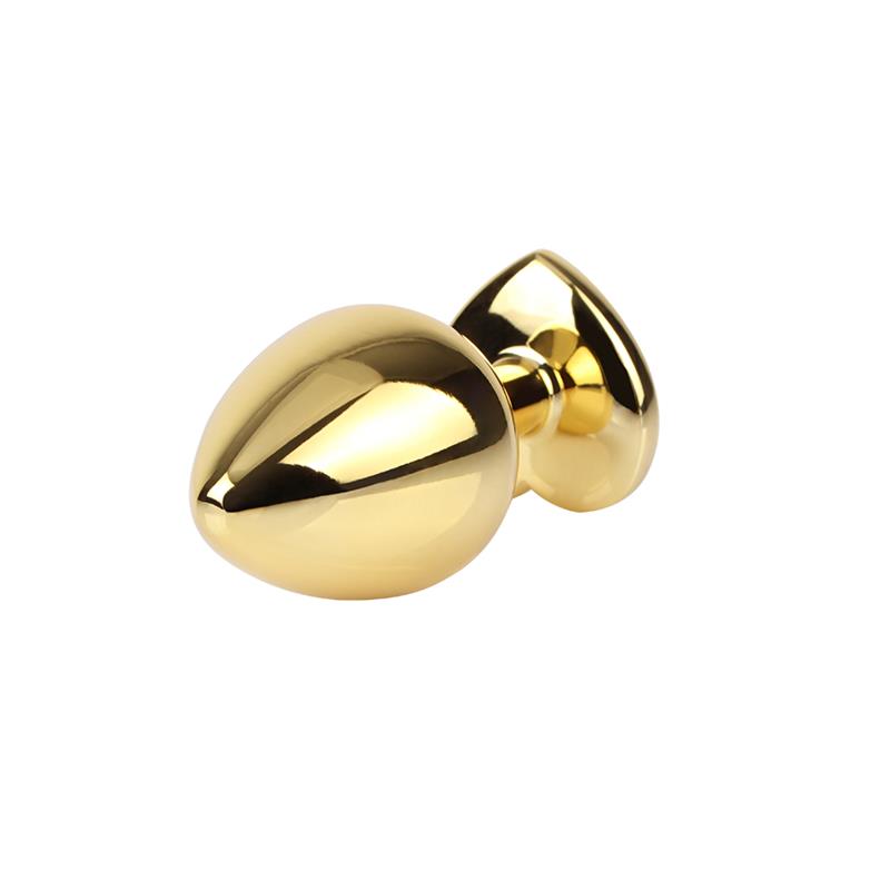 CHISA - ROSY HEART GOLDEN ANAL PLUG WITH JEWEL SIZE M
