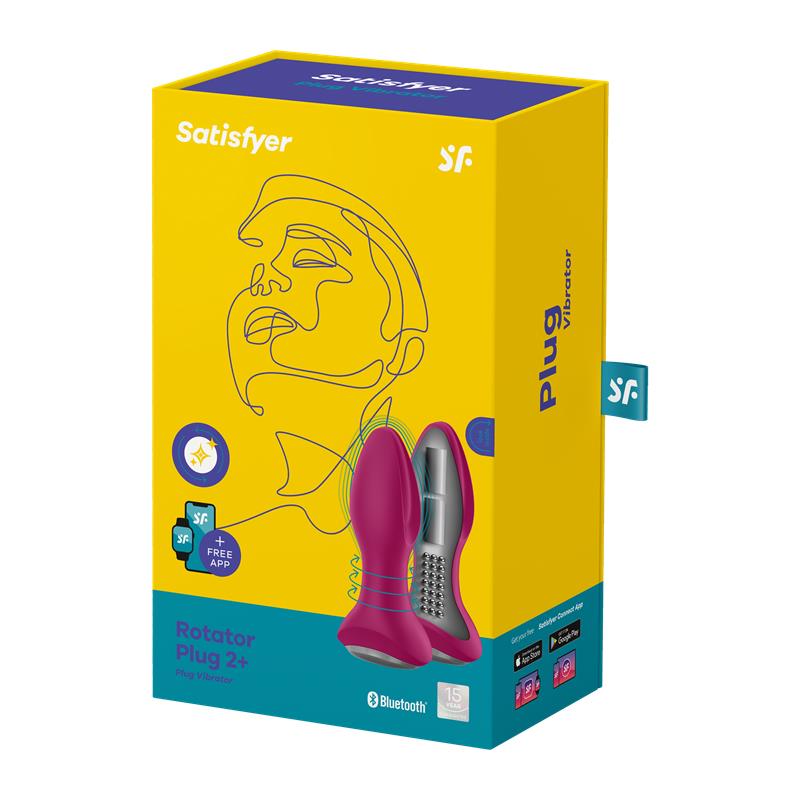 SATISFYER - ROTATOR PLUG 2+ BUTT PLUG WITH APP USB FUCHSIA