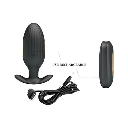 PRETTYLOVE - ROYAL PLEASURE BUTT PLUG WITH ELECTRO STIMULATION USB