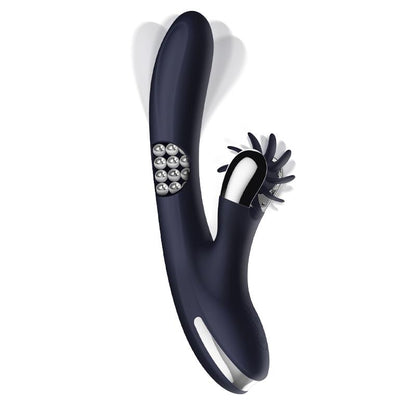 INTOYOU - ROYALSPACE VIBE WITH ROTATING TONGUES AND 360º INTERNAL BEADS BLUE