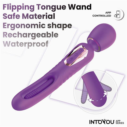 INTOYOU APP SERIES - SALMA WAND WITH FLIPPING TONGUE AND VIBRATION WITH APP