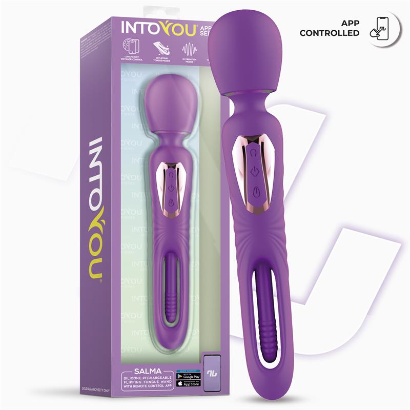 INTOYOU APP SERIES - SALMA WAND WITH FLIPPING TONGUE AND VIBRATION WITH APP