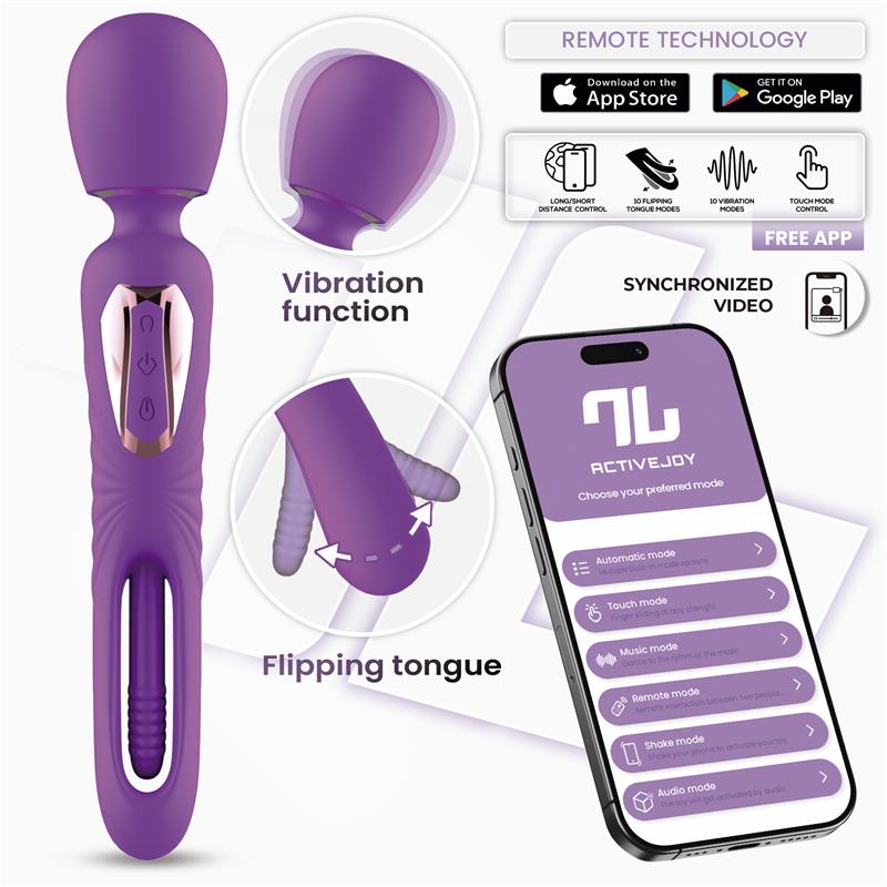 INTOYOU APP SERIES - SALMA WAND WITH FLIPPING TONGUE AND VIBRATION WITH APP