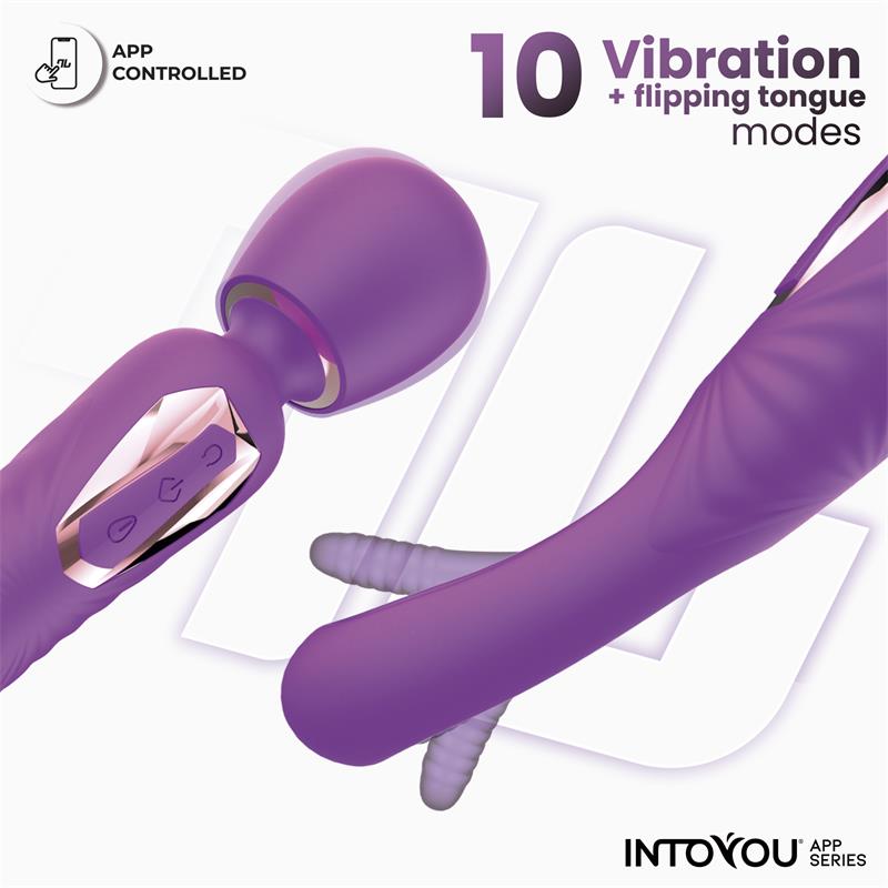 INTOYOU APP SERIES - SALMA WAND WITH FLIPPING TONGUE AND VIBRATION WITH APP