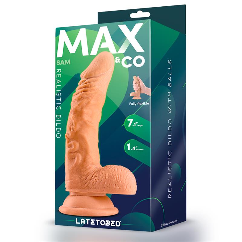 MAX & CO - SAM REALISTIC DILDO WITH TESTICLES 7.1 FLESH