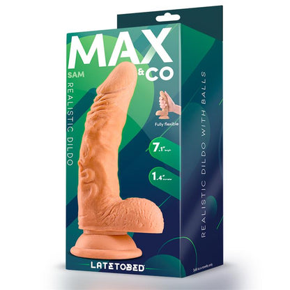 MAX & CO - SAM REALISTIC DILDO WITH TESTICLES 7.1 FLESH