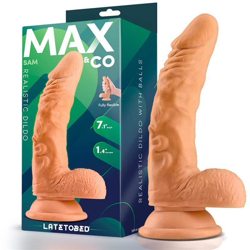 MAX & CO - SAM REALISTIC DILDO WITH TESTICLES 7.1 FLESH