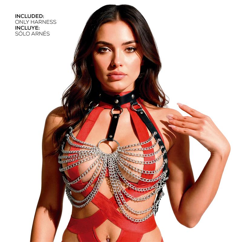ADALET LINGERIE - SAMARA CHEST HARNESS WITH CHAIN ONE SIZE